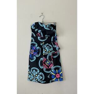 Vintage Rubber Ducky Small Artsy Strapless Bold Print Dress Ruffle Retro Costume